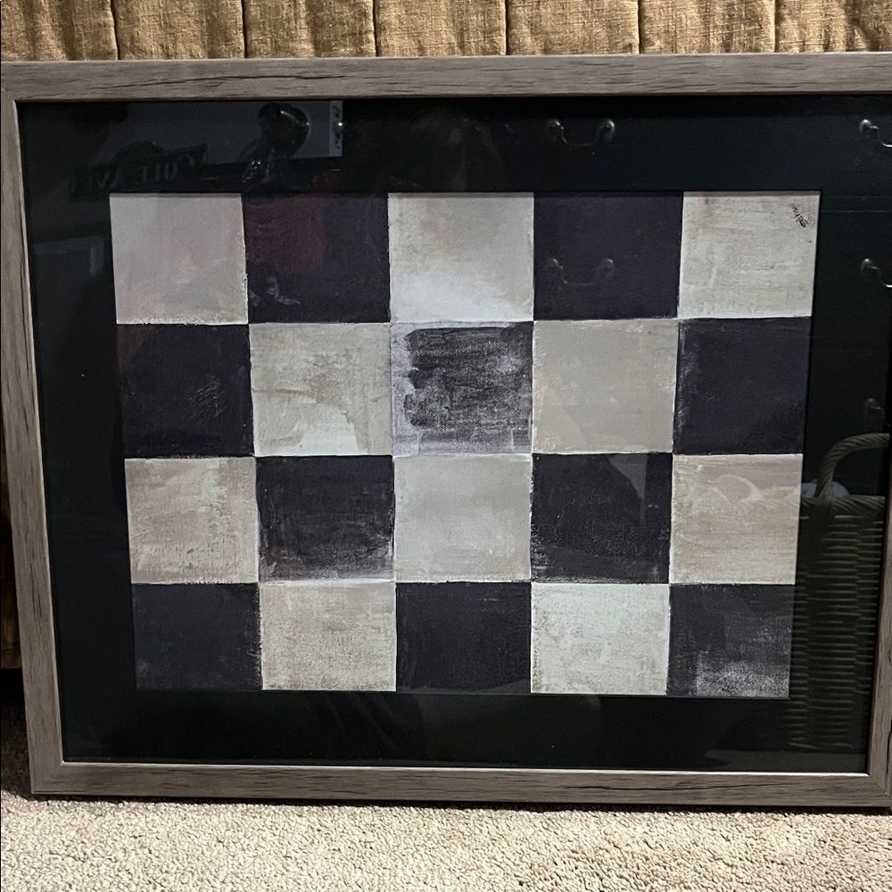 Threshold Studio McGee Checkerboard Framed Print in Black and Cream
